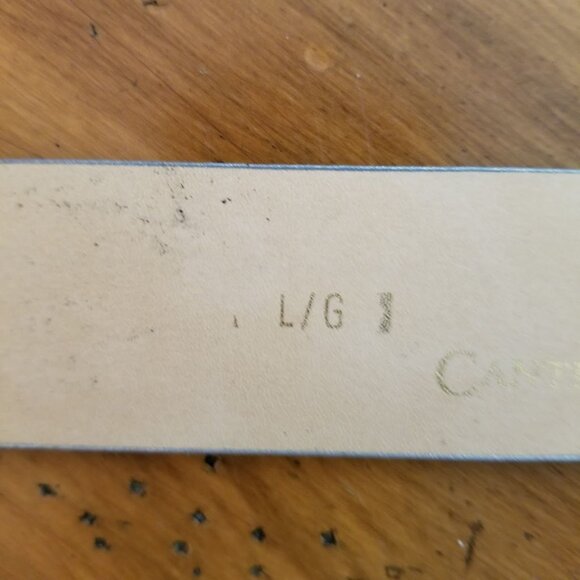 Canterbury Golf Genuine Leather Belt, Size L, Silver Rhinestone Metallic Reptile - Picture 5 of 12